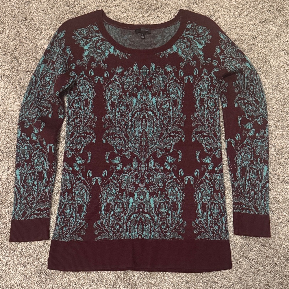 The Limited Sweater | Burgundy & Turquoise